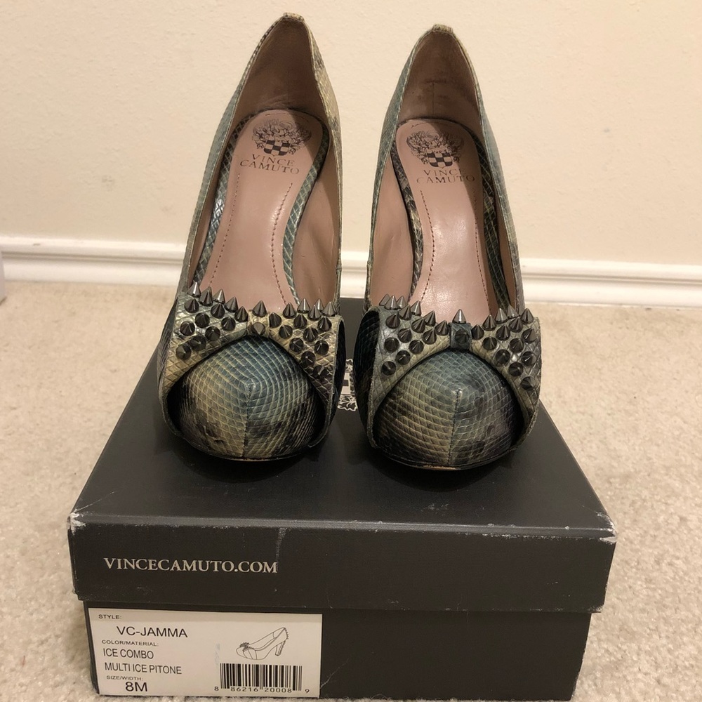 Multicolored snake skin spiked  Vince Camuto Heels